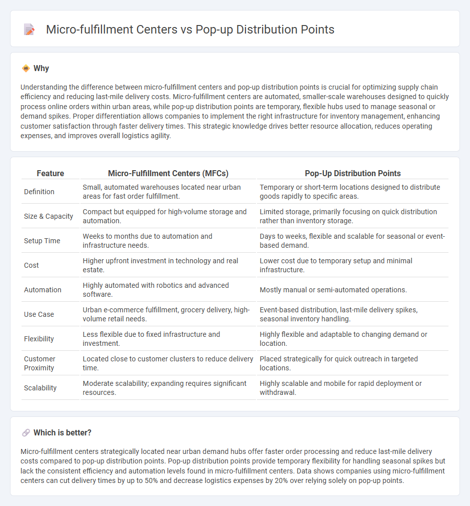 Micro-Fulfillment Centers vs Pop-Up Distribution Points in Logistics