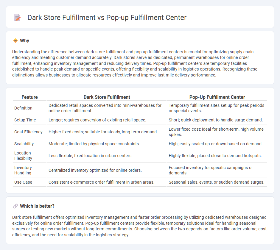 Dark Store Fulfillment vs Pop-Up Fulfillment Center in Logistics