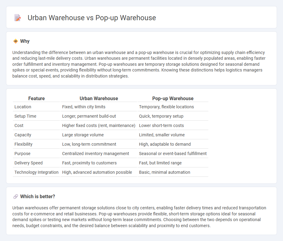 Urban Warehouse vs Pop-Up Warehouse in Logistics