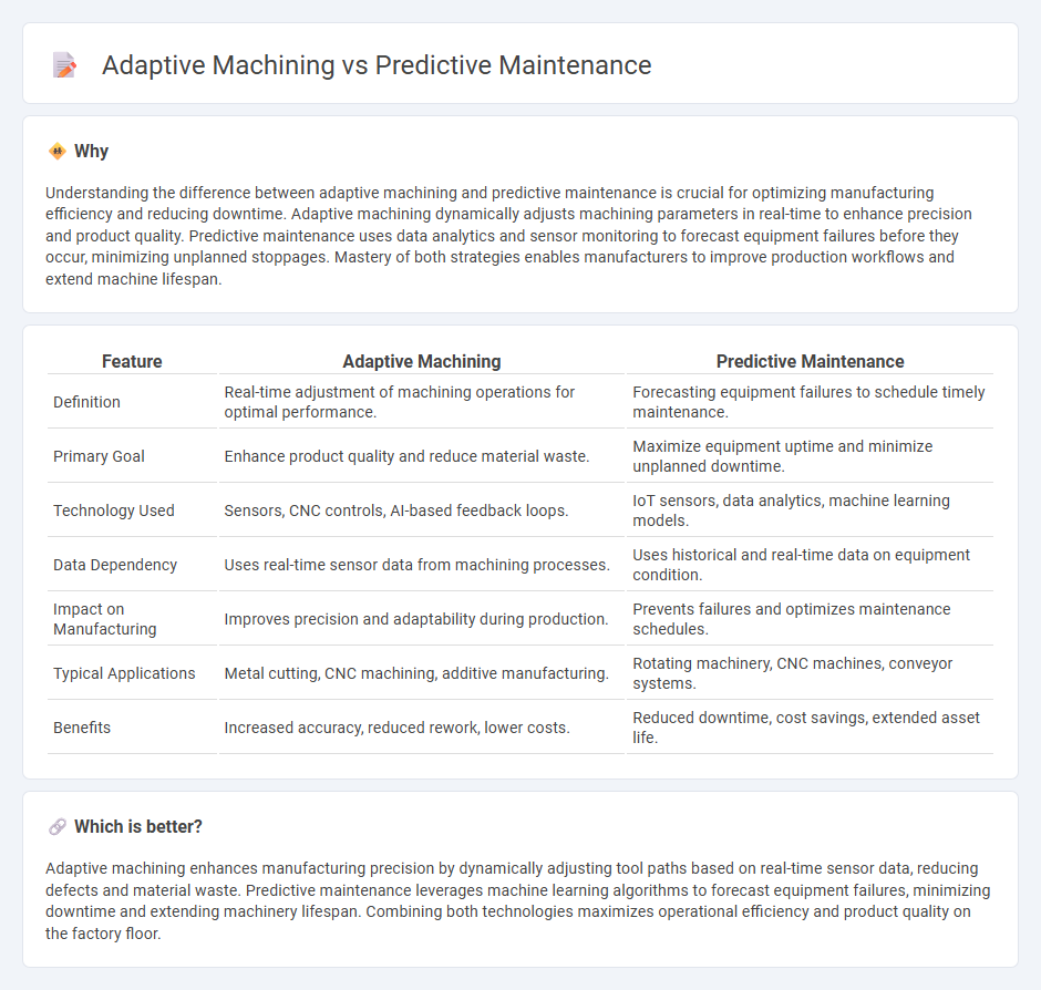 Adaptive Machining vs Predictive Maintenance in Manufacturing