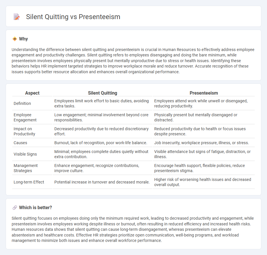 Silent Quitting vs Presenteeism in Human Resources