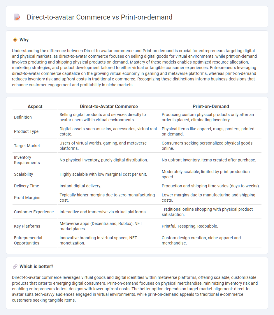 Direct-To-Avatar Commerce vs Print-On-Demand in Entrepreneurship