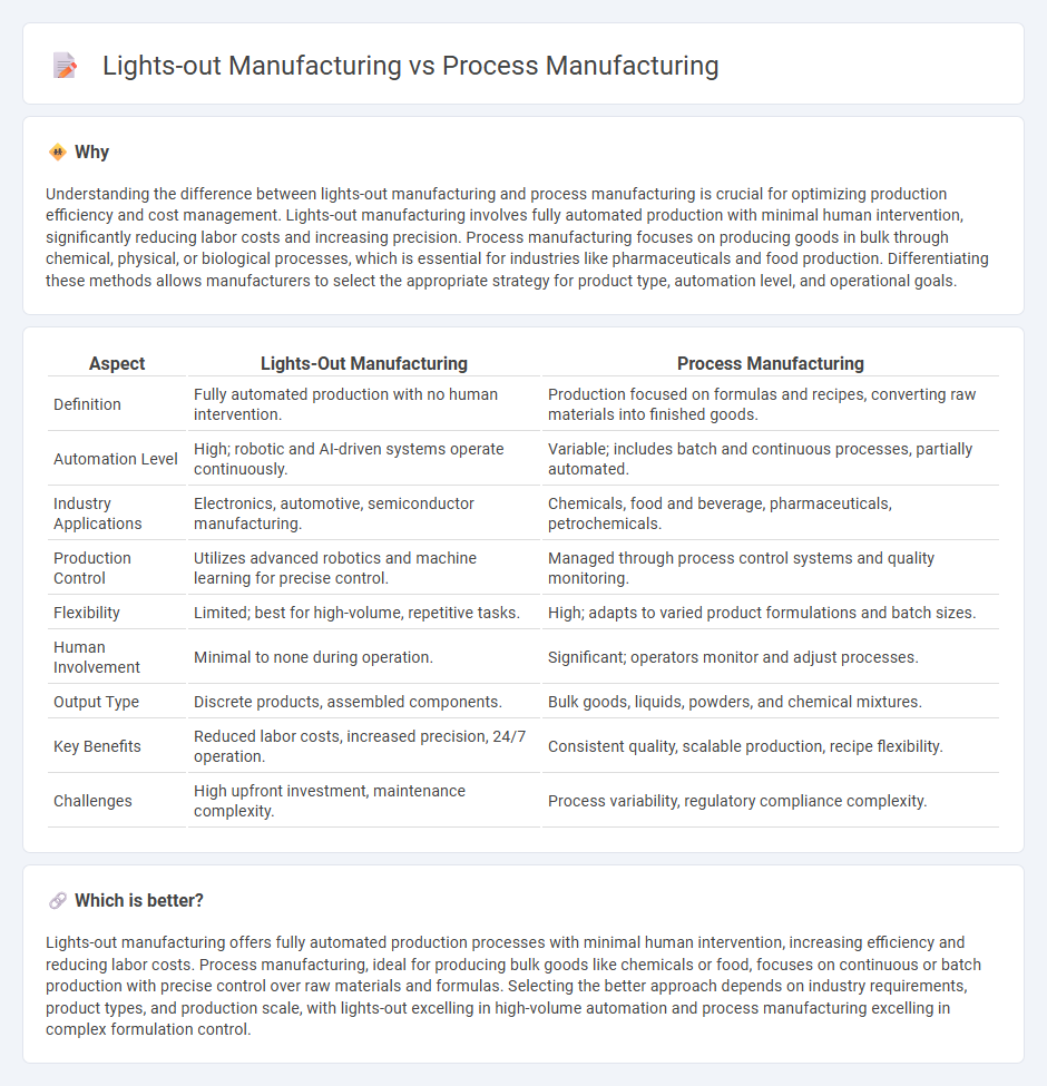 Lights-Out Manufacturing vs Process Manufacturing in Manufacturing