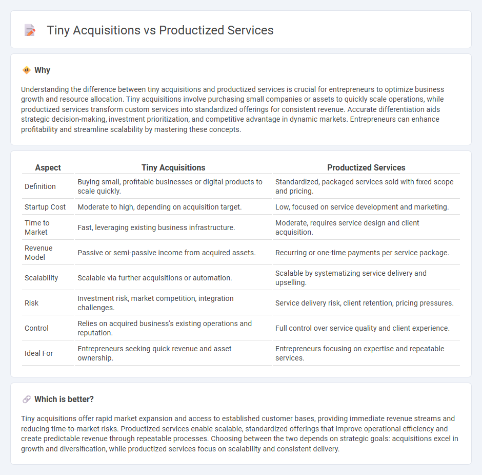 Tiny Acquisitions vs Productized Services in Entrepreneurship