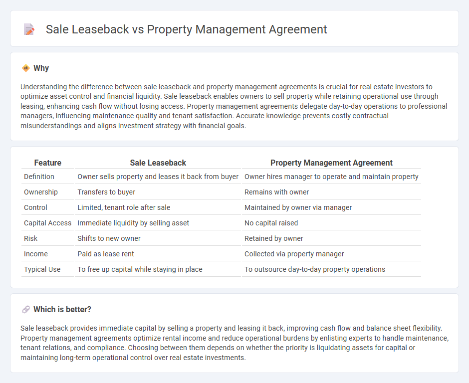 Sale Leaseback vs Property Management Agreement in Real Estate