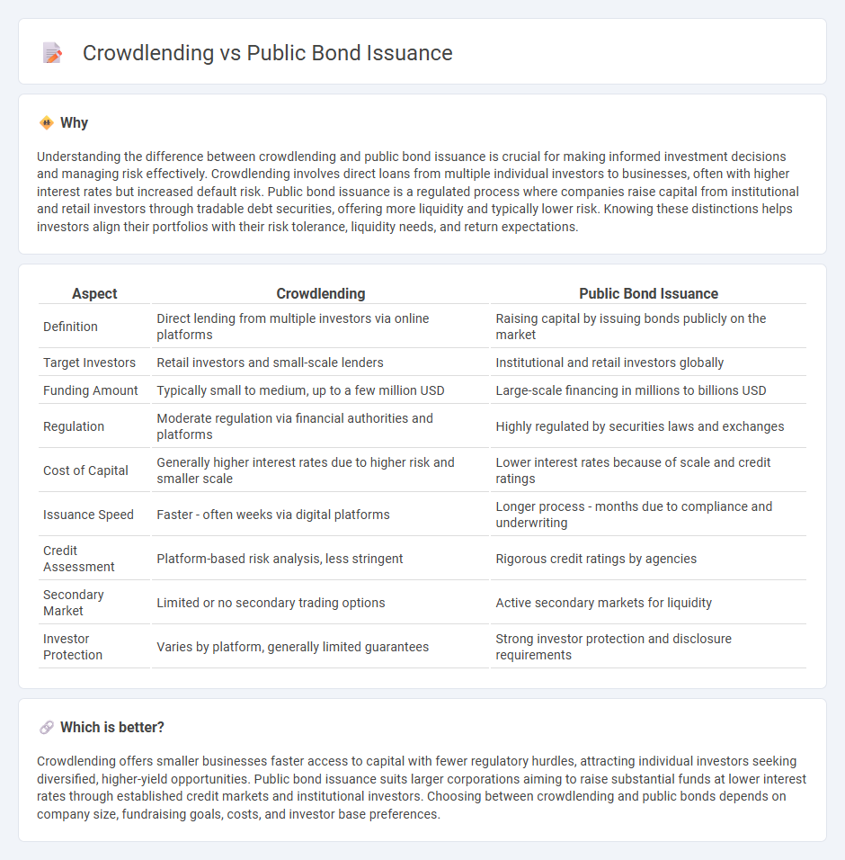 Crowdlending vs Public Bond Issuance in Finance