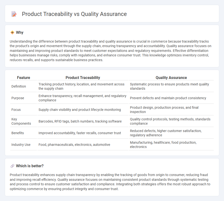 Product Traceability vs Quality Assurance in Commerce