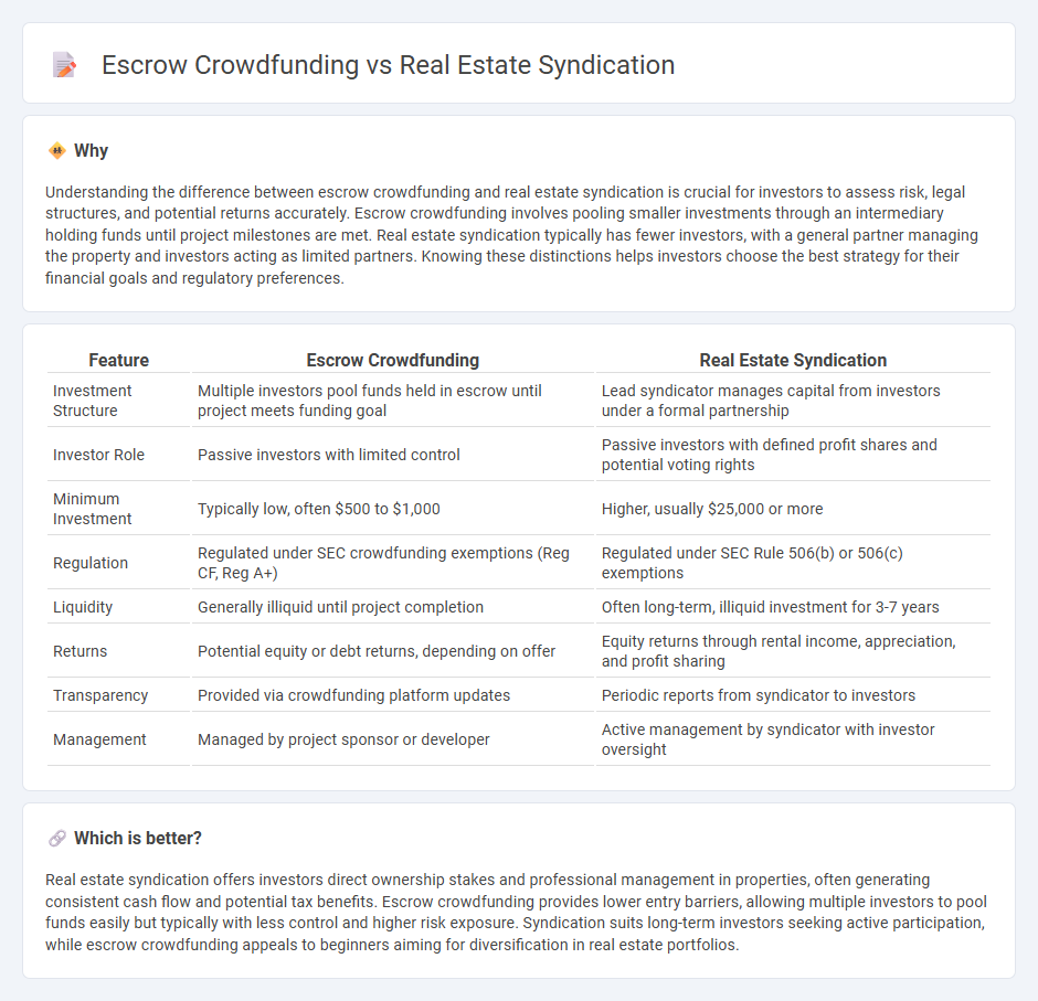 Escrow Crowdfunding vs Real Estate Syndication in Real Estate