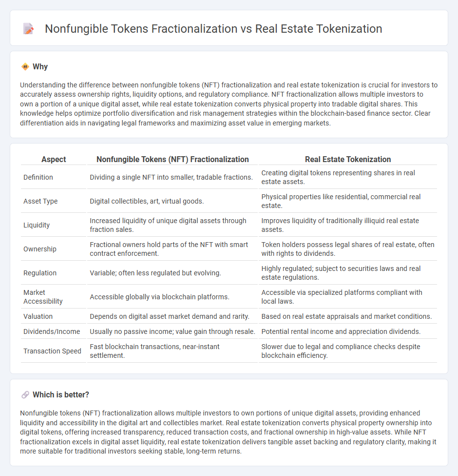Nonfungible Tokens Fractionalization vs Real Estate Tokenization in Finance