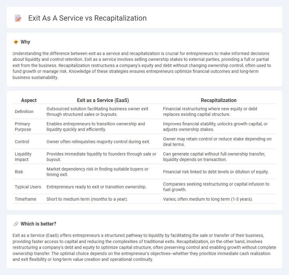 Exit As A Service vs Recapitalization in Entrepreneurship