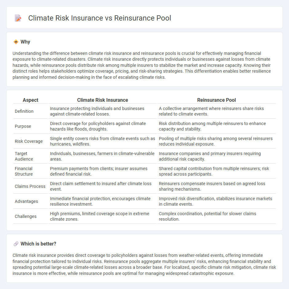 Climate Risk Insurance vs Reinsurance Pool in Insurance