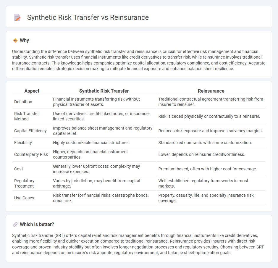 Synthetic Risk Transfer vs Reinsurance in Finance