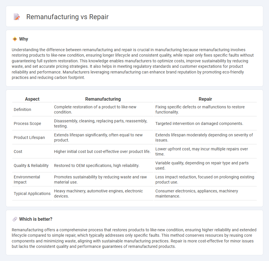 Remanufacturing vs Repair in Manufacturing