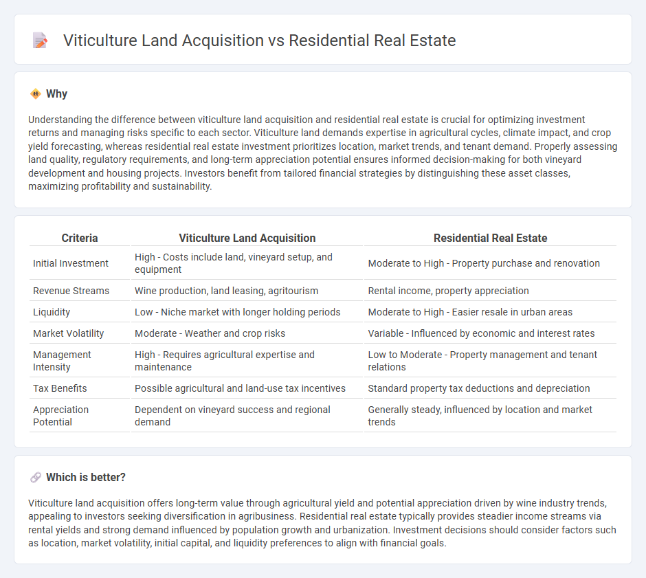Viticulture Land Acquisition vs Residential Real Estate in Investment