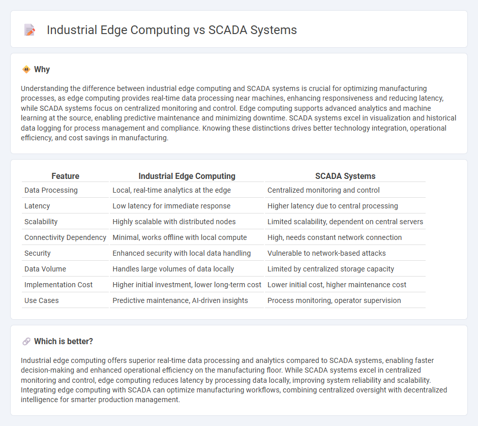 Industrial Edge Computing vs Scada Systems in Manufacturing