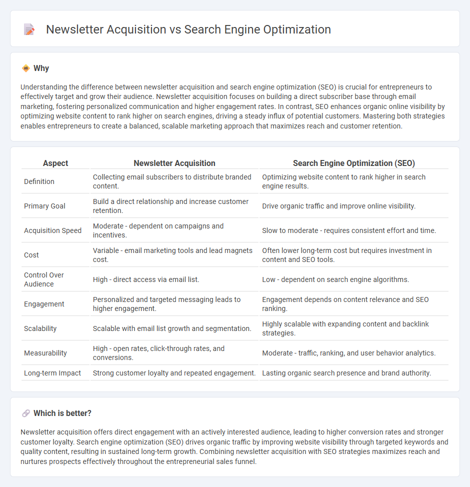 Newsletter Acquisition vs Search Engine Optimization in Entrepreneurship