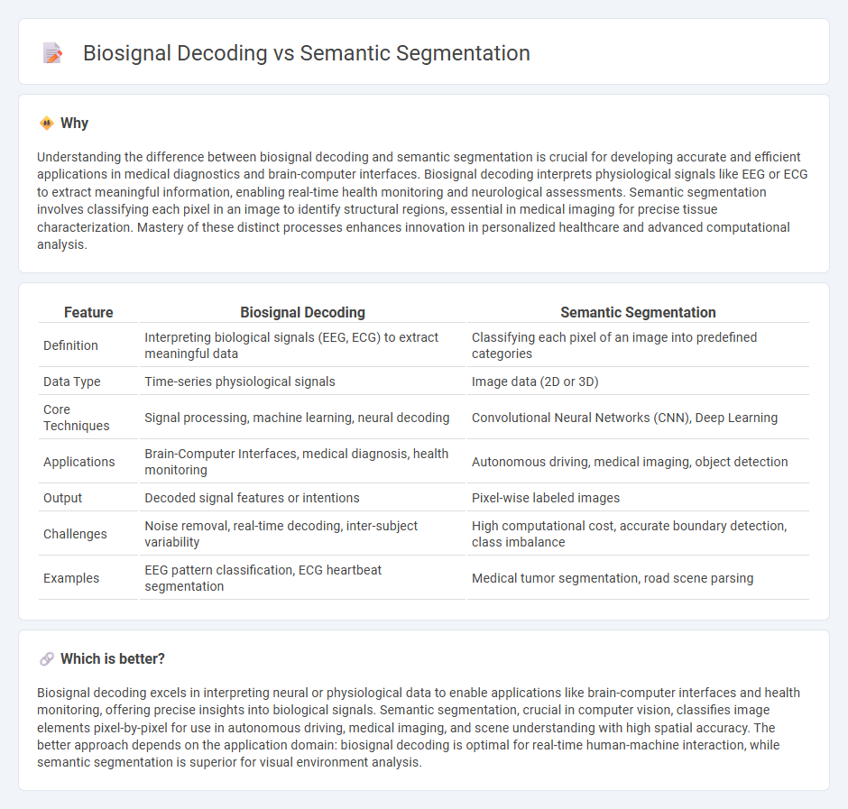 Biosignal Decoding vs Semantic Segmentation in Technology