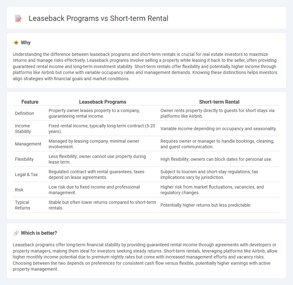 Leaseback Programs vs Short-Term Rental in Real Estate
