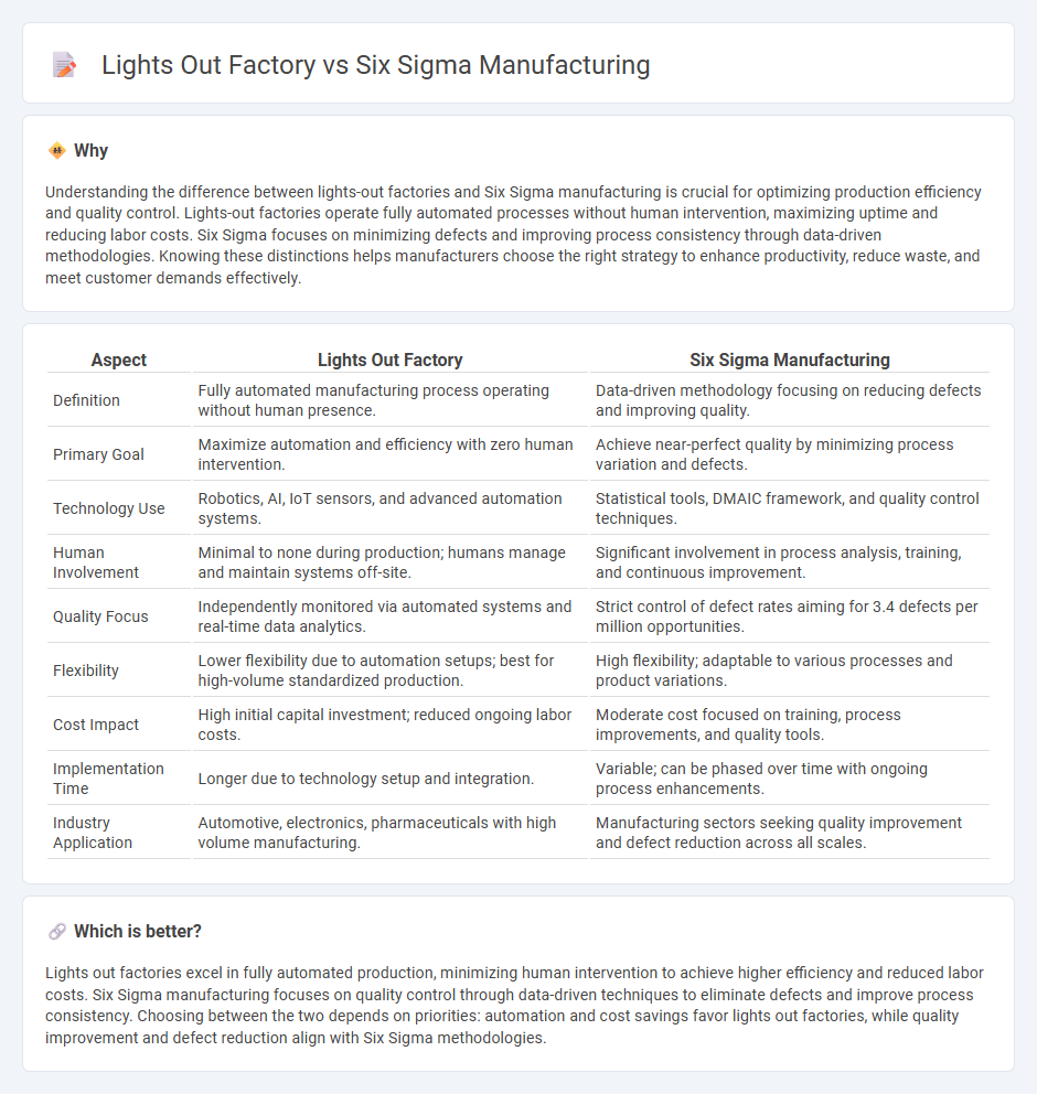 Lights Out Factory vs Six Sigma Manufacturing in Manufacturing
