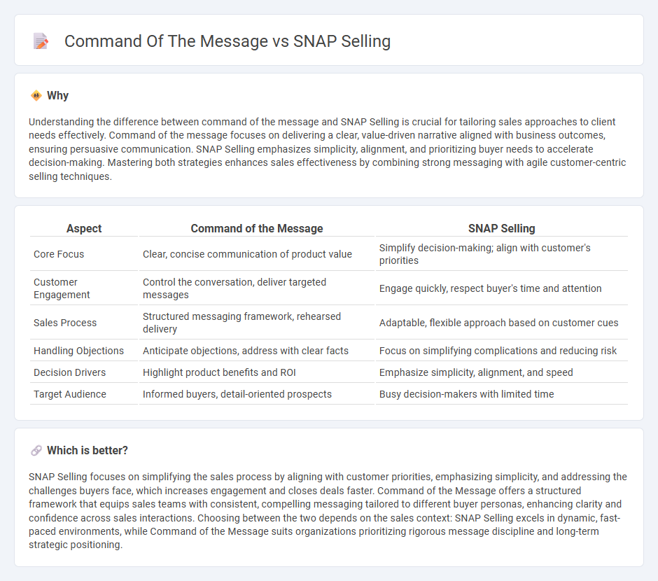 Command Of The Message vs Snap Selling in Sales