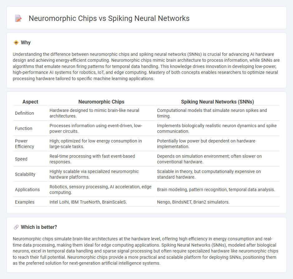 Neuromorphic Chips vs Spiking Neural Networks in Technology