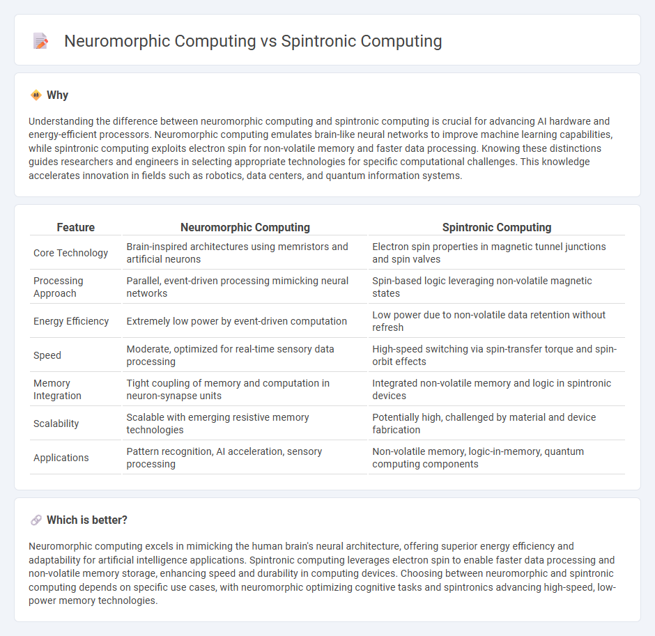 Neuromorphic Computing vs Spintronic Computing in Technology