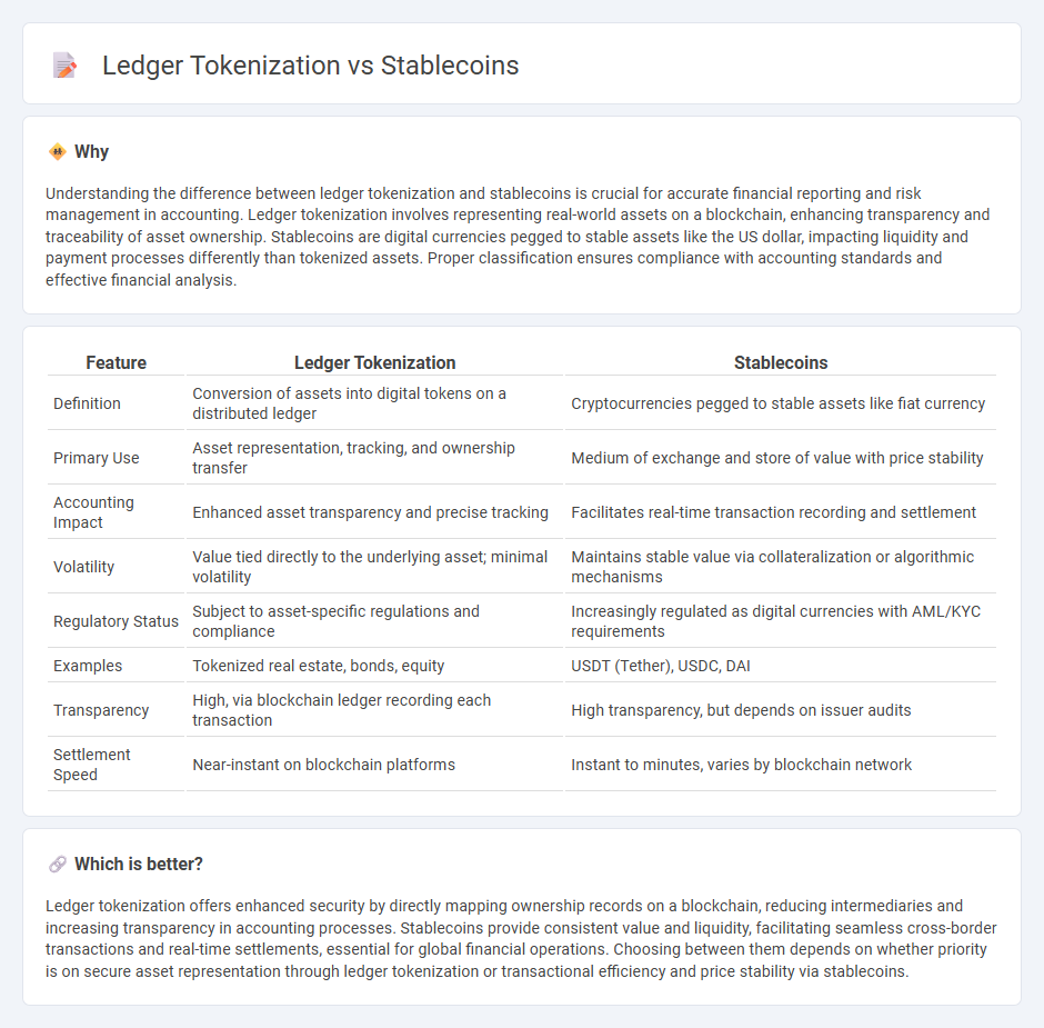 Ledger Tokenization vs Stablecoins in Accounting