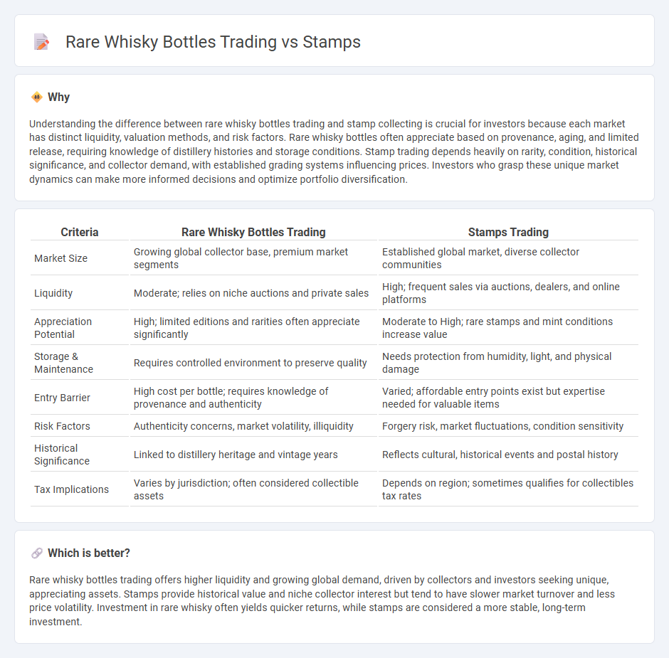 Rare Whisky Bottles Trading vs Stamps in Investment