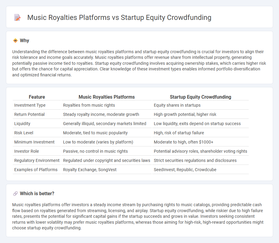 Music Royalties Platforms vs Startup Equity Crowdfunding in Investment