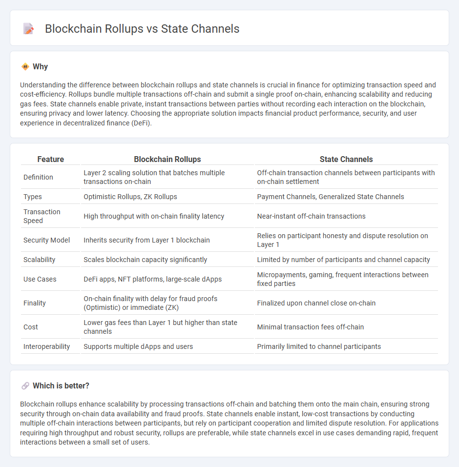 Blockchain Rollups vs State Channels in Finance