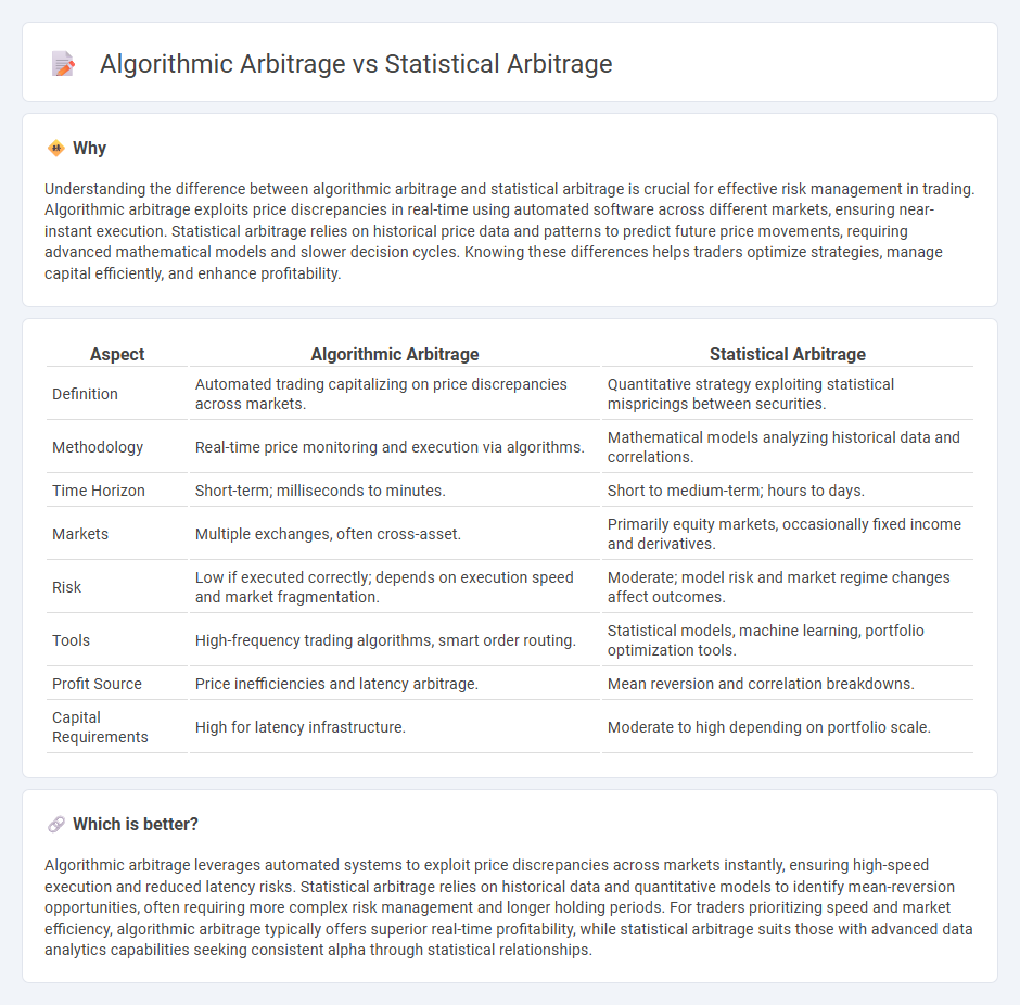 Algorithmic Arbitrage vs Statistical Arbitrage in Trading