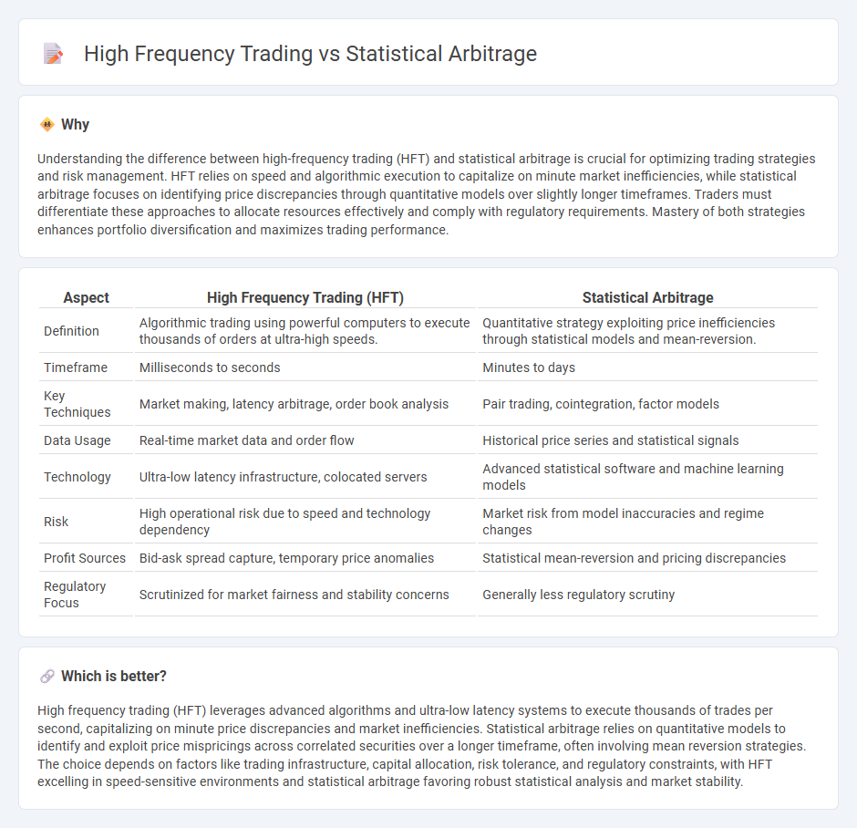 High Frequency Trading vs Statistical Arbitrage in Trading