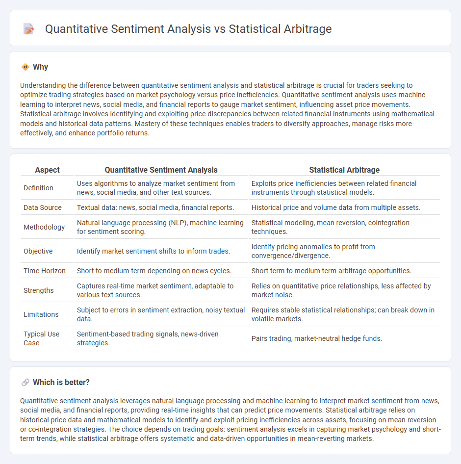 Quantitative Sentiment Analysis vs Statistical Arbitrage in Trading