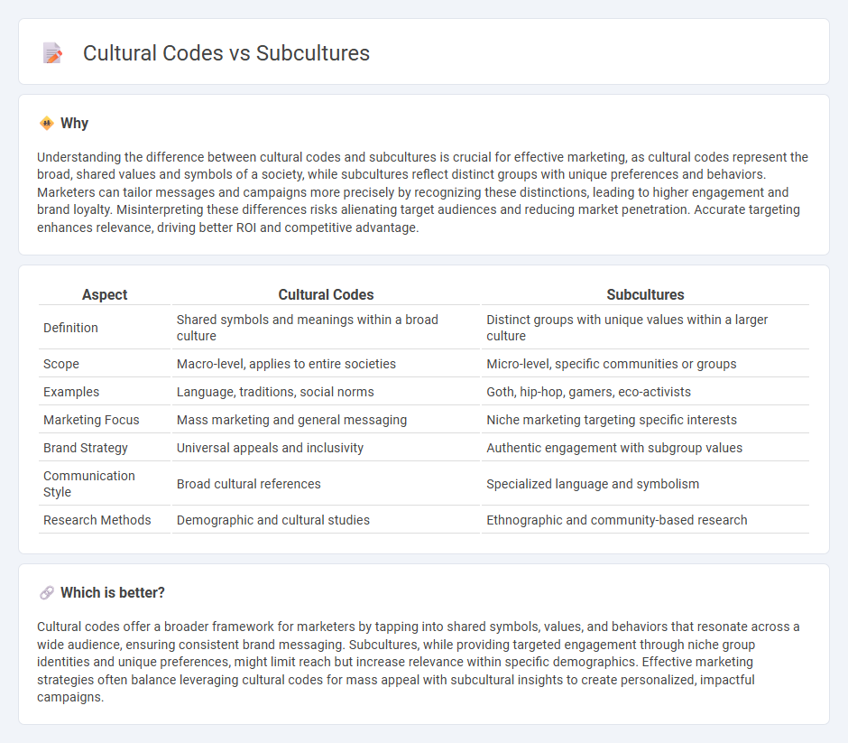 Cultural Codes vs Subcultures in Marketing