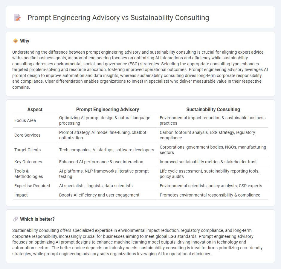 Prompt Engineering Advisory vs Sustainability Consulting in Consulting