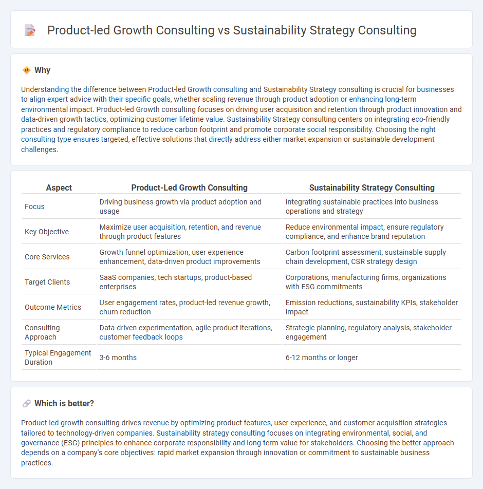 Product-Led Growth Consulting vs Sustainability Strategy Consulting in Consulting