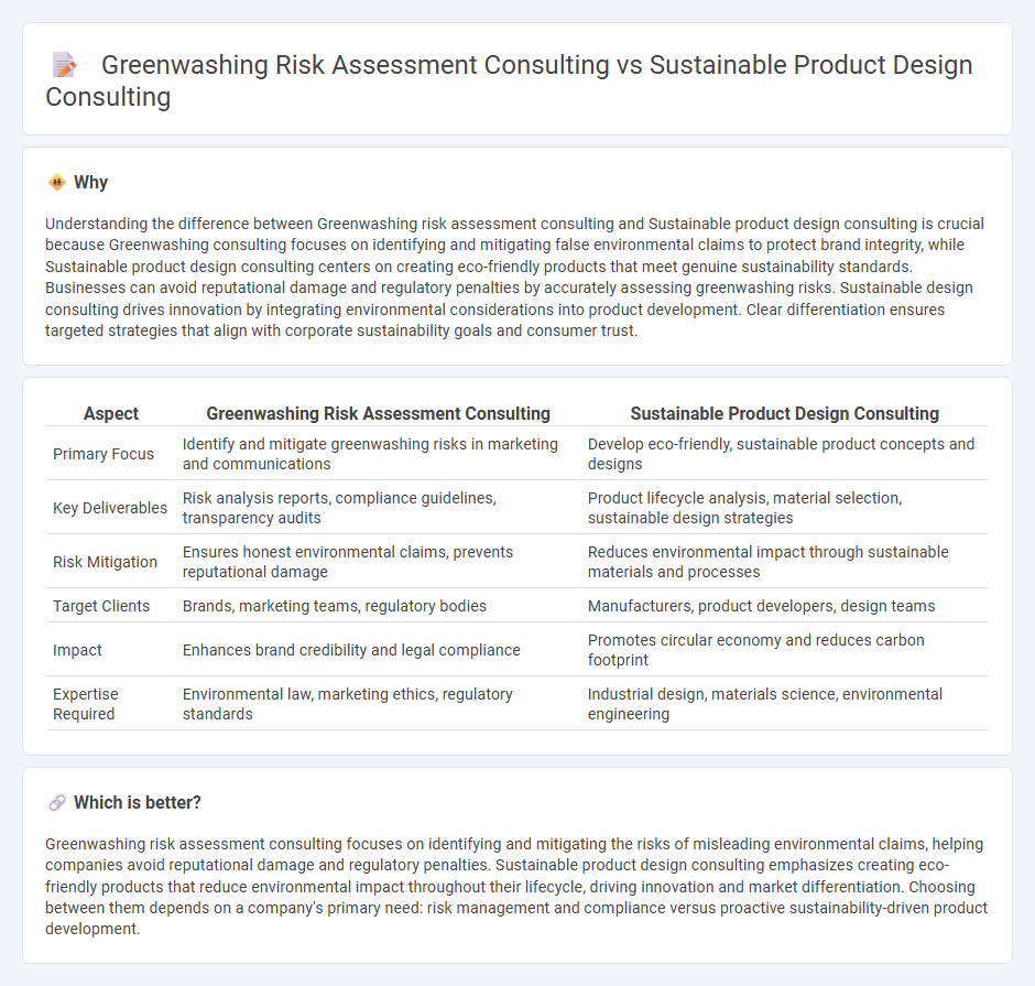 Greenwashing Risk Assessment Consulting vs Sustainable Product Design Consulting in Consulting