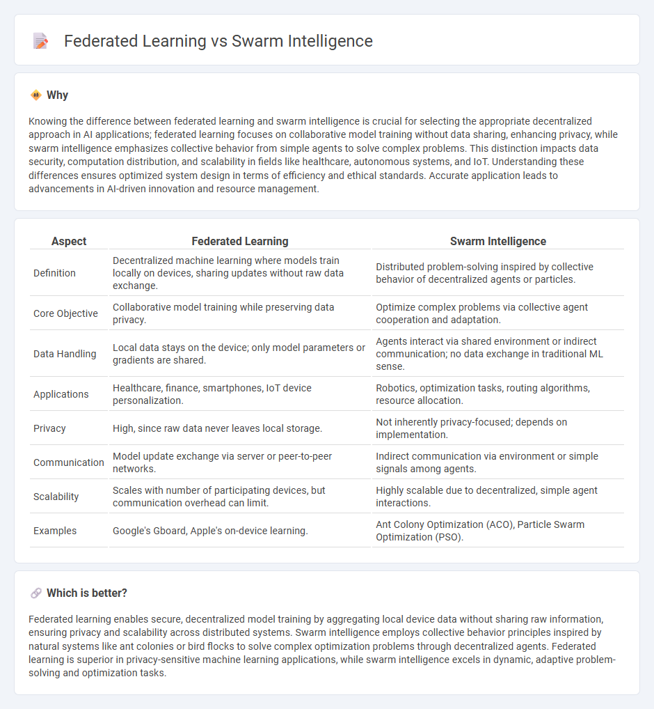 Federated Learning vs Swarm Intelligence in Technology