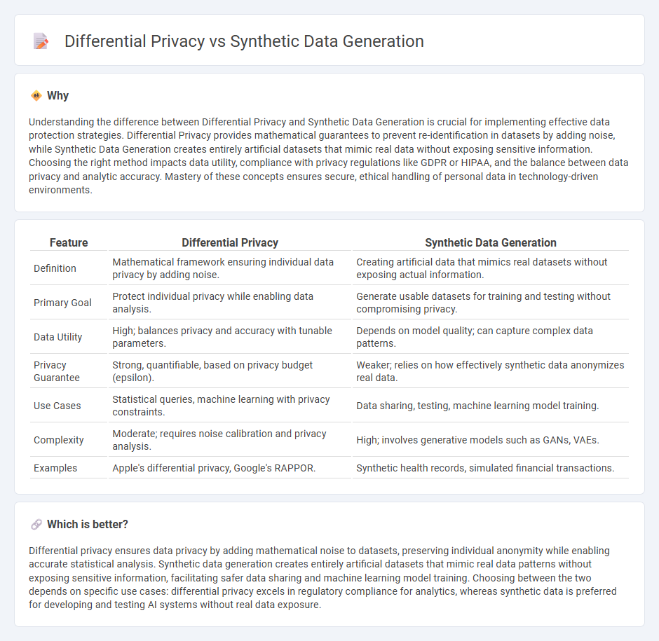 Differential Privacy vs Synthetic Data Generation in Technology