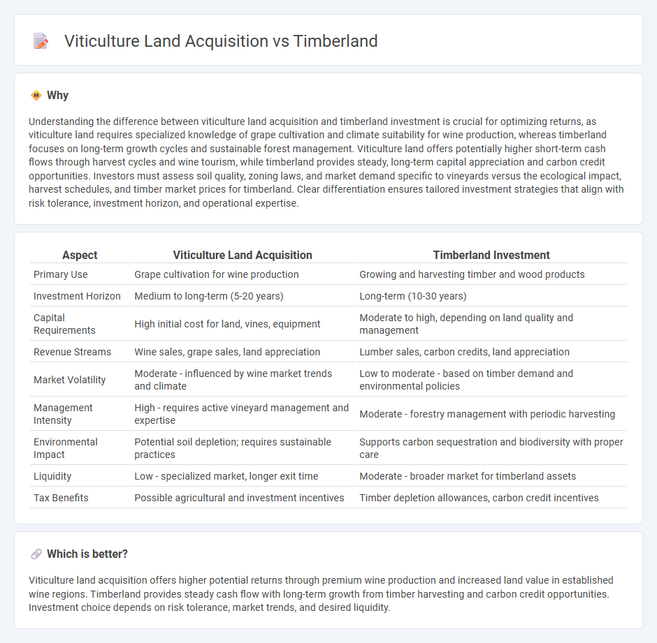 Viticulture Land Acquisition vs Timberland in Investment