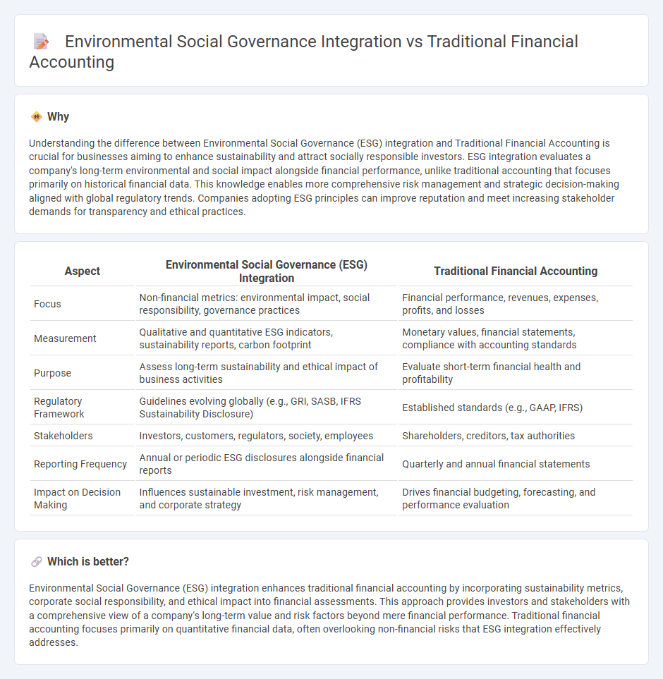 Environmental Social Governance Integration vs Traditional Financial Accounting in Accounting