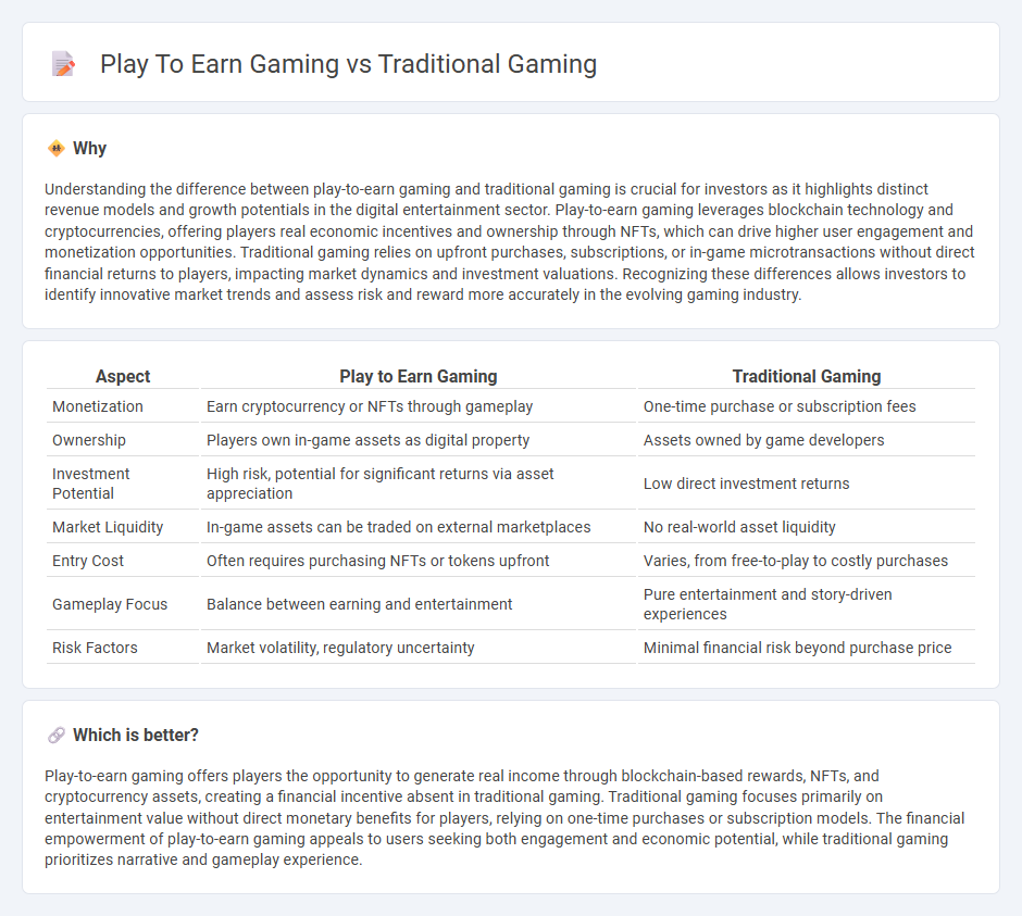 Play To Earn Gaming vs Traditional Gaming in Investment