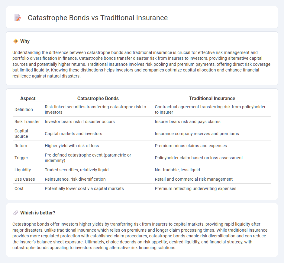 Catastrophe Bonds vs Traditional Insurance in Finance
