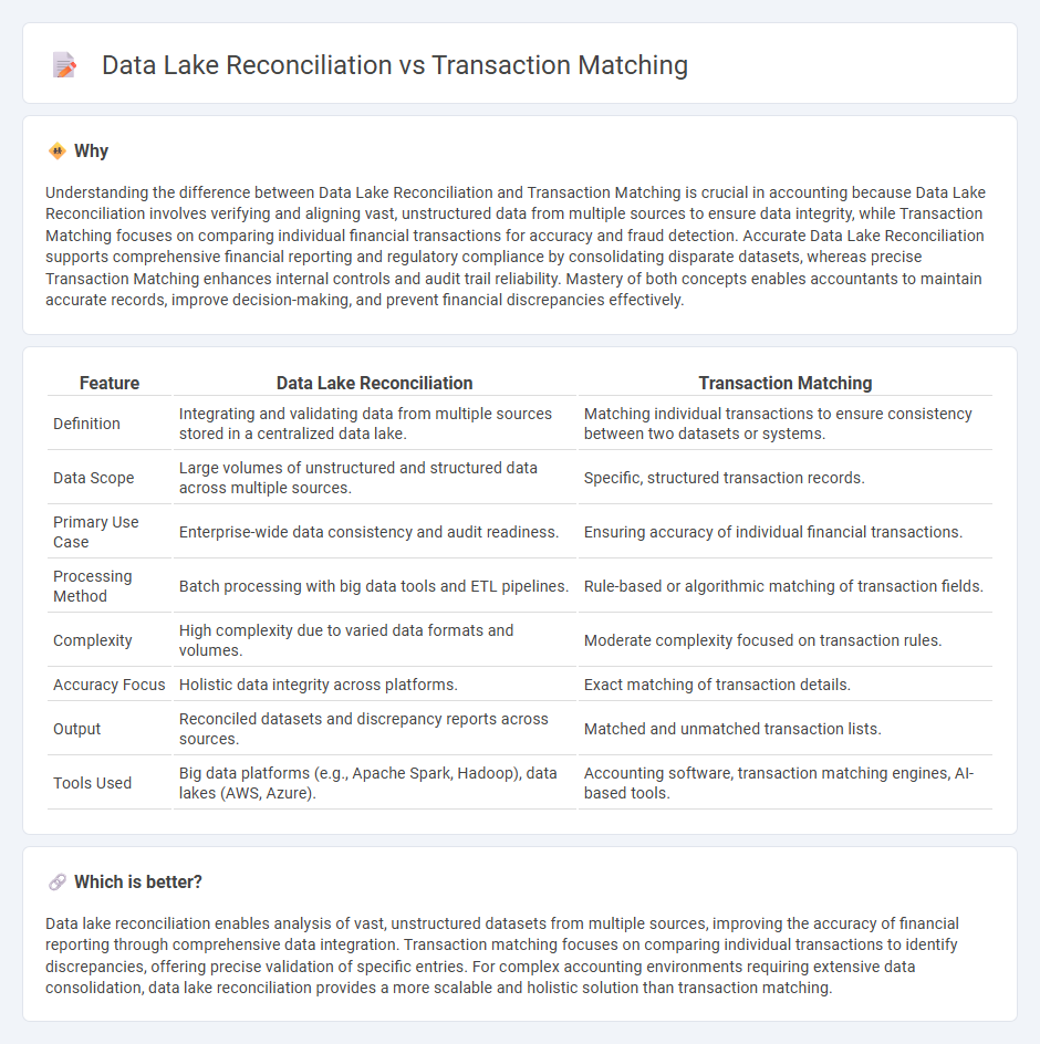 Data Lake Reconciliation vs Transaction Matching in Accounting