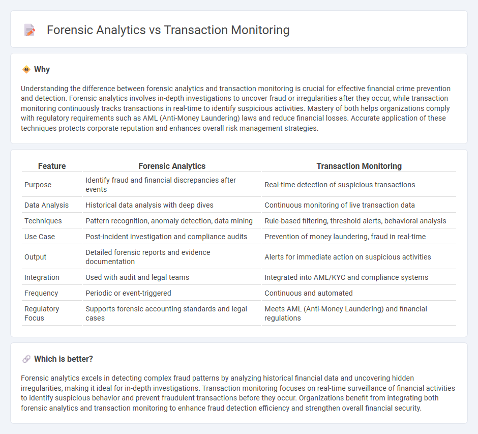 Forensic Analytics vs Transaction Monitoring in Accounting