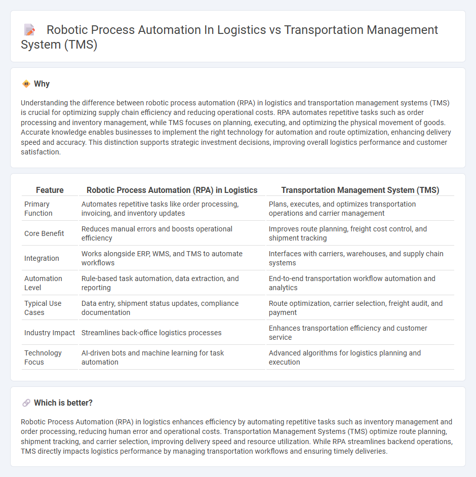 Robotic Process Automation In Logistics vs Transportation Management System (Tms) in Logistics