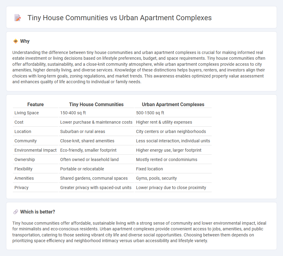 Tiny House Communities vs Urban Apartment Complexes in Real Estate