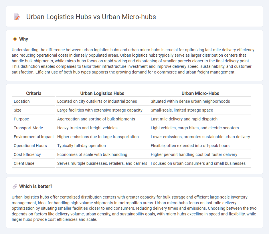 Urban Logistics Hubs vs Urban Micro-Hubs in Logistics