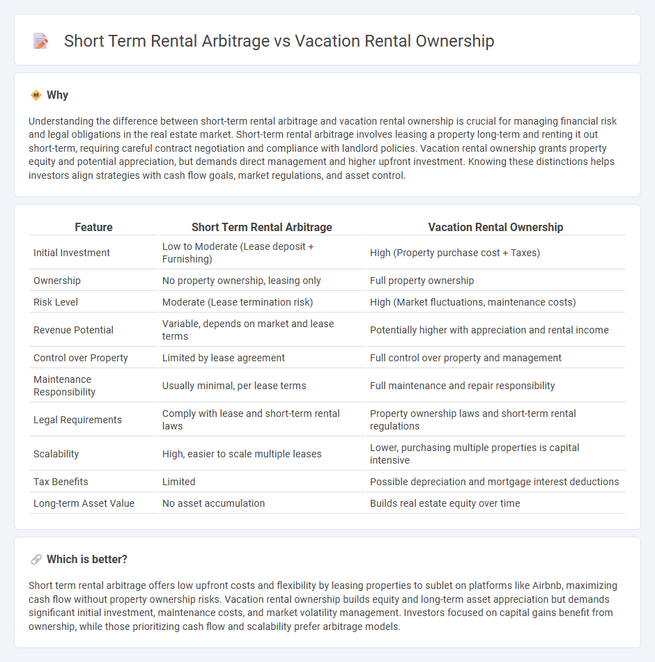 Short Term Rental Arbitrage vs Vacation Rental Ownership in Real Estate
