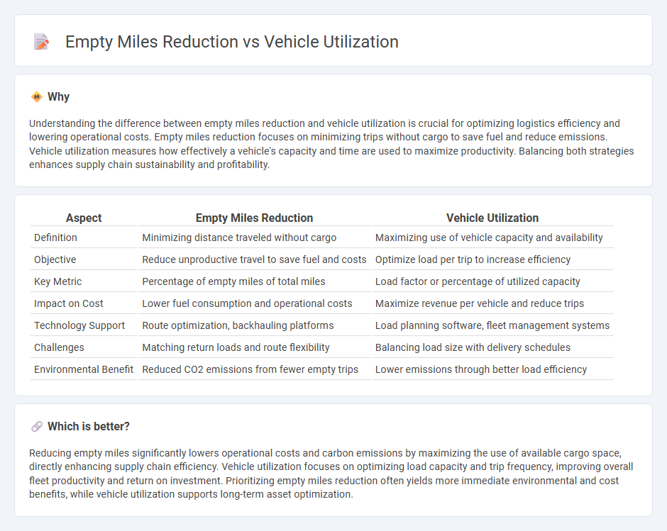 Empty Miles Reduction vs Vehicle Utilization in Logistics